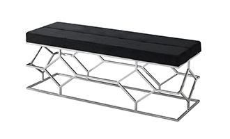 stainless steel bench with velet seat