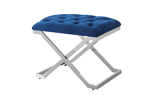 Silver stainless steel bench