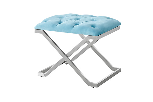 Silver stainless steel bench